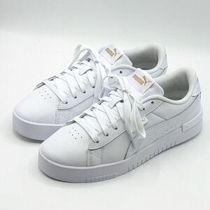 Puma White Low-Top Sneakers with Gold Logos